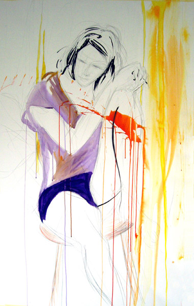 dessin femme chaise