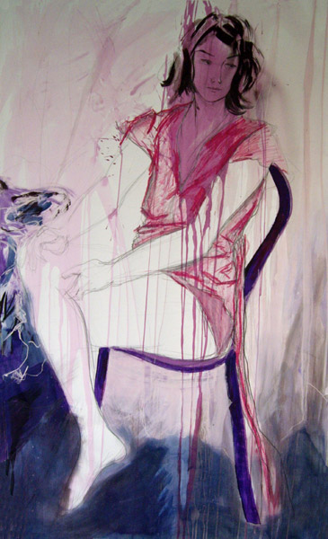 dessin femme chaise