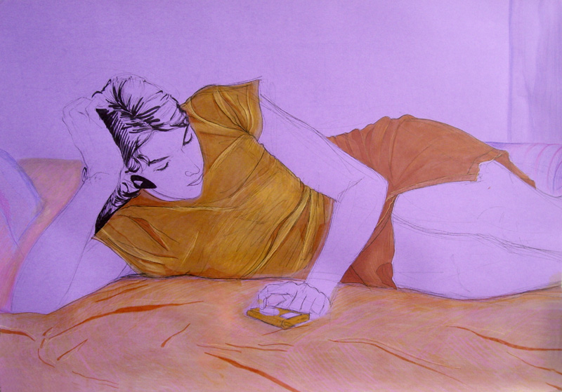 dessin femme violet 8