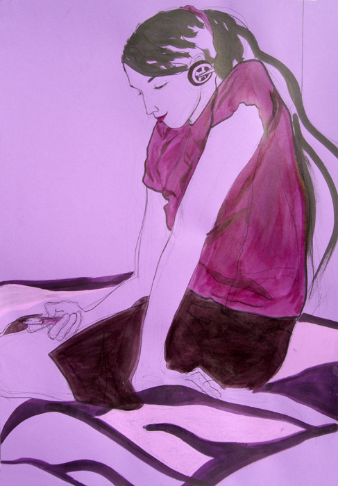 dessin femme violet 9