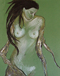 pastel femme arbre