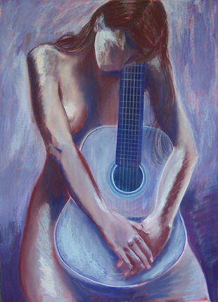 pastel nu f&eacute;minin guitare 1