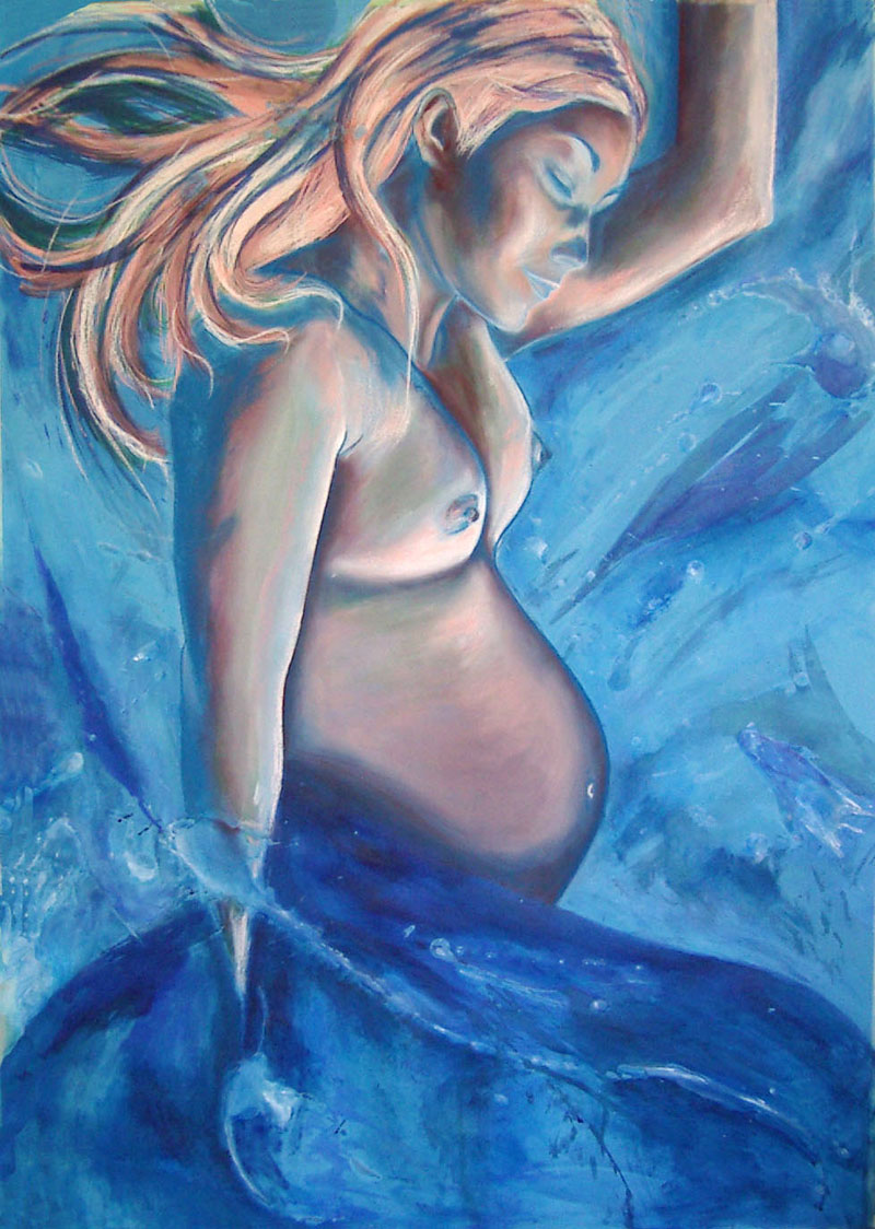 Dessin femme enceinte, Mer/Mère