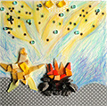 Star, loin des paillettes, tableau techniques mixtes en mosaïque